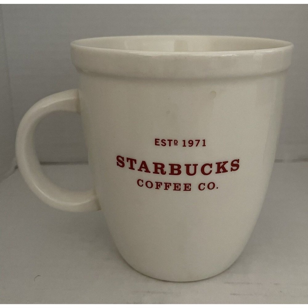 Starbucks Mug 2017 Holiday Cream Red Simple Cup Coffee Tea Collectible